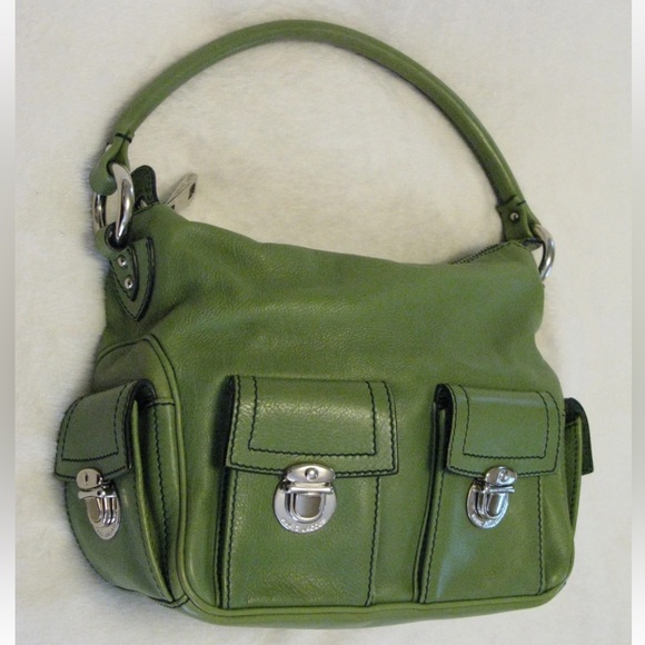 Marc Jacobs Handbags - Marc Jacobs Collection 'Blake' Leaf Green & Silver Multi-Pocket Hobo Bag